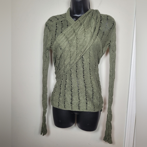 Jigsaw Linen Cotton Blend Open Knit Wrap sz M/L - Picture 1 of 7